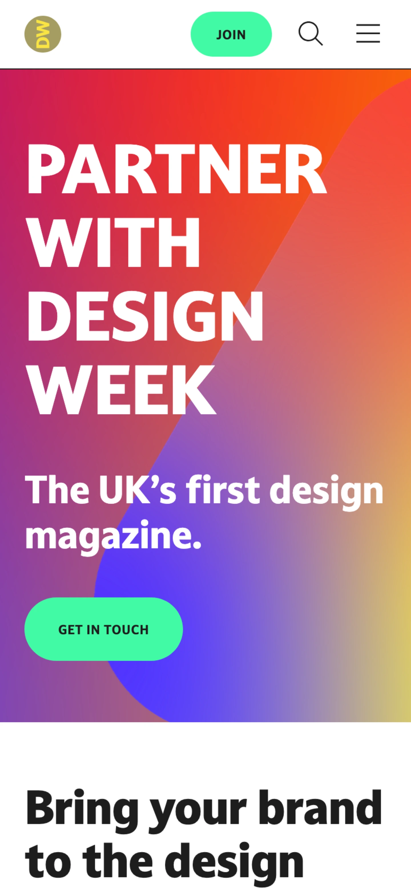 Partner with Design Week mobile