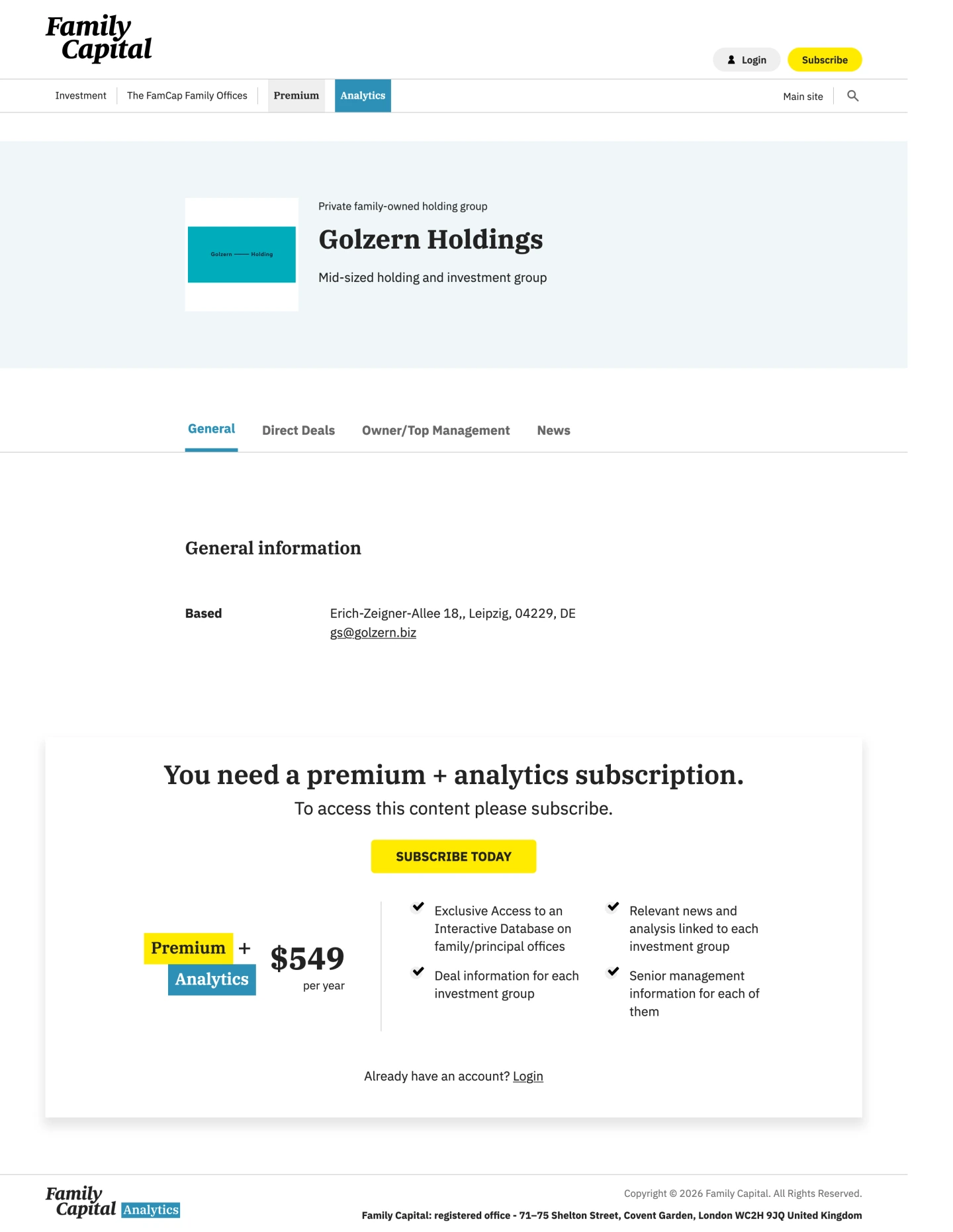 Golzern Holdings