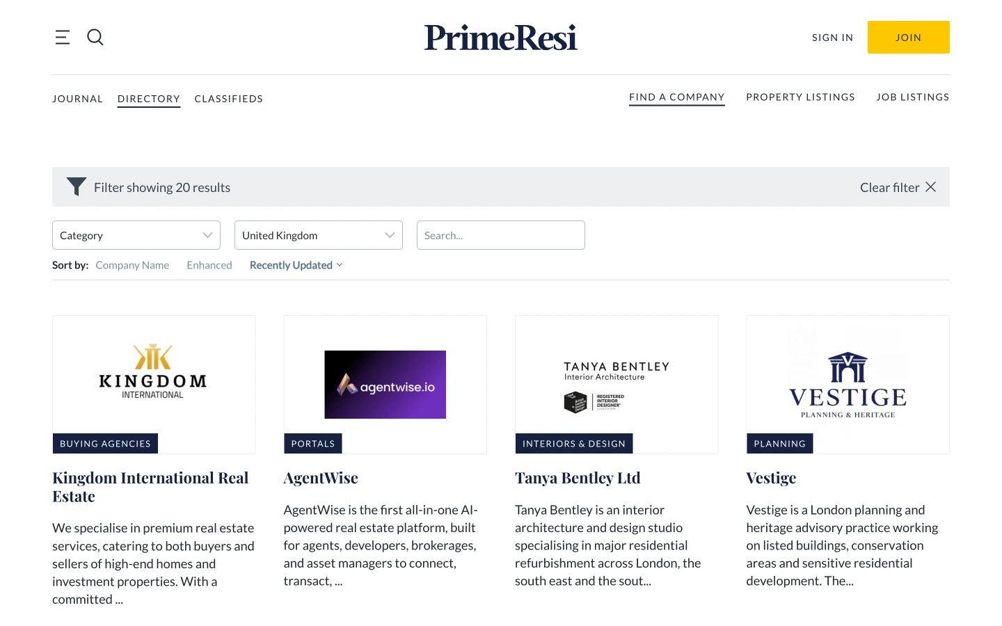 Companies directory
