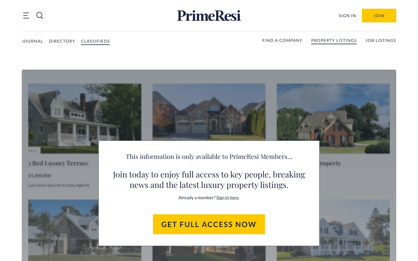 Property listings